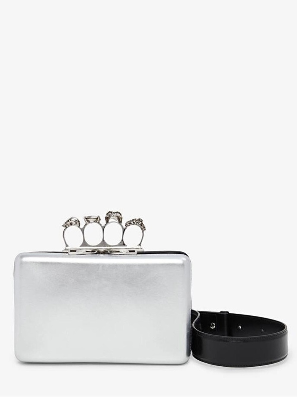 ALEXANDER MCQUEEN Men's ‘The Knuckle Twisted Clutch’ in Silver